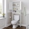 Flash Furniture Dune Farmhouse Over the Toilet Shelf Cabinet, Magnetic Close Doors, Adjustable In-Cabinet Shelf FS-BATH-1-WH-GG - alternate 6